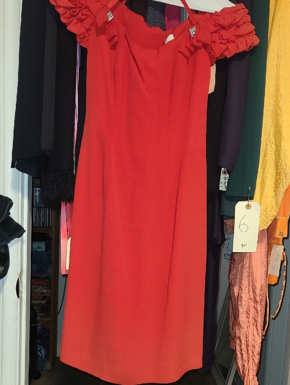Cache Red Ruffle-Shoulder Tunic Dress - Picture 6 of 7